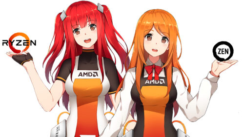 Anime Girls AMD Ryzen and Zen Logo High Definition Desktop Wallpaper