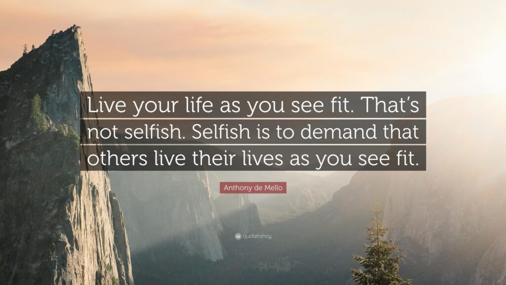 Inspirational Anthony de Mello Quote Over Majestic Mountain Landscape Desktop Wallpaper