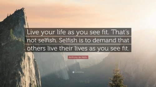 Inspirational Anthony de Mello Quote Over Majestic Mountain Landscape Desktop Wallpaper