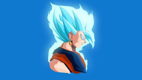 Minimalist Super Saiyan Blue Vegito Profile Anime 4K Desktop Wallpaper