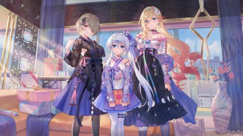Honkai Impact 3rd Three Valkyries Elegant Outfit Anime Art 4K Desktop Wallpaper