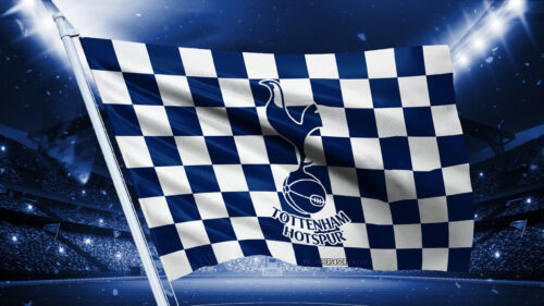 Tottenham Hotspur FC Checkerboard Flag Stadium 4K Desktop Wallpaper