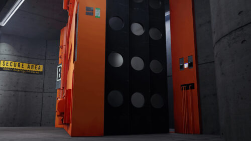 Futuristic Underground Secure Facility Interior 4K Desktop Wallpaper