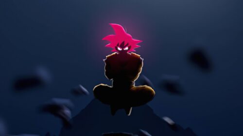 Son Goku Super Saiyan God Meditation Silhouette 4K Desktop Wallpaper