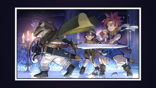 Chrono Trigger Heroes Frog Lucca and Crono Fantasy Battle 4K Desktop Wallpaper