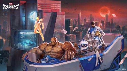 Fantastic Four Marvel Rivals Cinematic Art 4K Desktop Wallpaper