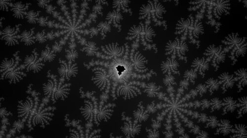 Intricate Black and White Fractal Geometry Abstract Desktop Wallpaper