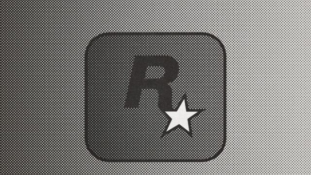Minimalist Rockstar Games Logo Halftone Style 4K Desktop Wallpaper