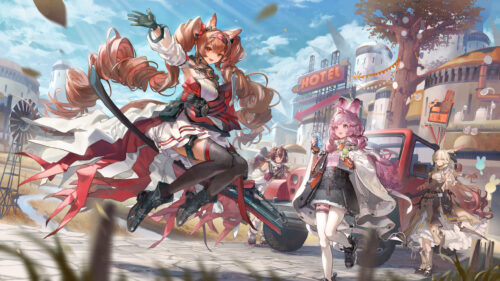 Anime Girls Adventure Road Trip 4K Desktop Wallpaper