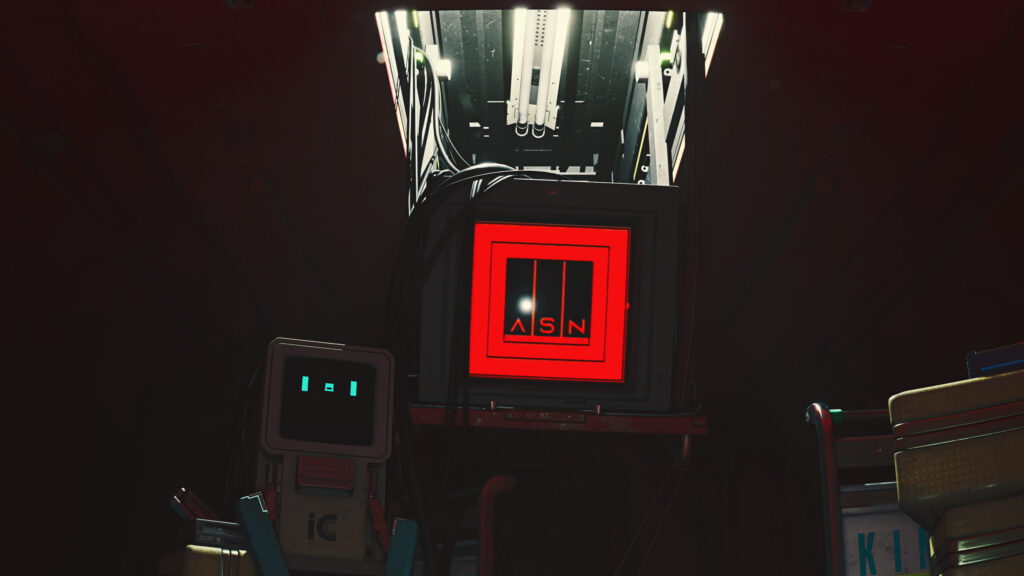 Cyberpunk Robot and Glowing ASN Terminal Screen 4K Desktop Wallpaper