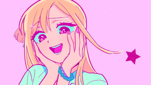 Cute Marin Kitagawa Smiling Aesthetic Anime Girl 4K Desktop Wallpaper