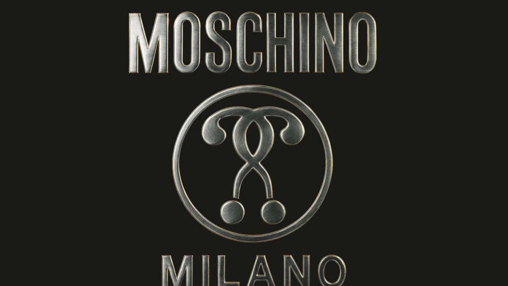 Metallic Moschino Milano Logo Dark Aesthetic High Resolution Desktop Wallpaper