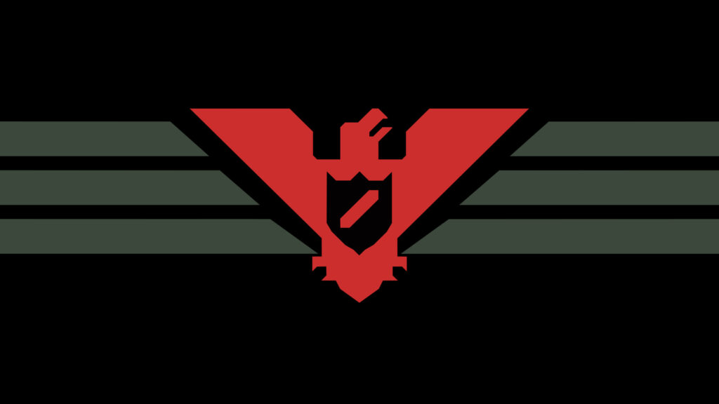 Minimalist Red Eagle Emblem with Dark Green Accents 4K Desktop Wallpaper
