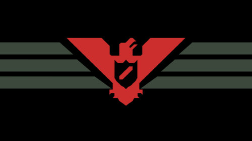 Minimalist Red Eagle Emblem with Dark Green Accents 4K Desktop Wallpaper