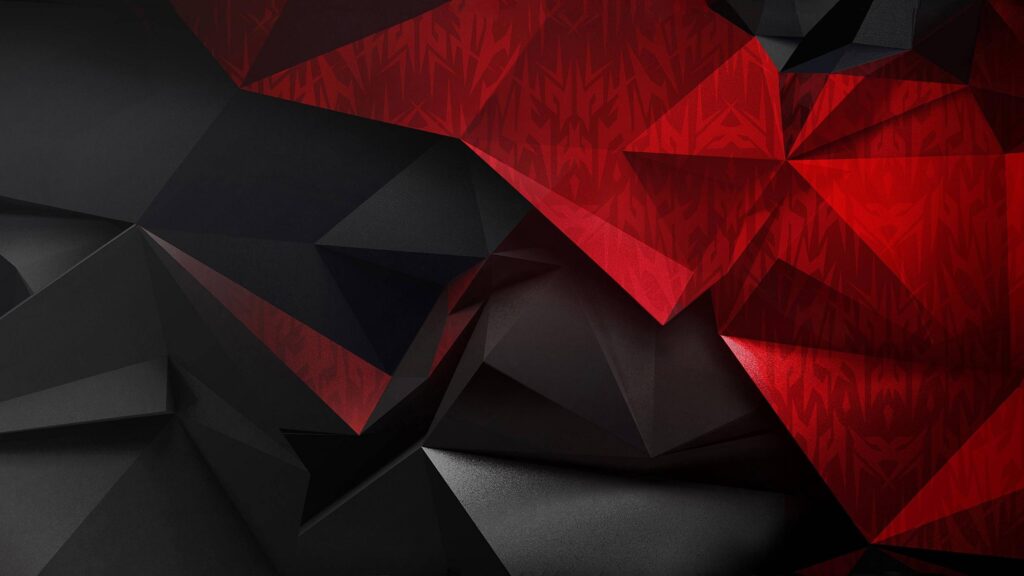 Abstract Geometric Red and Black 3D Texture Desktop Wallpaper