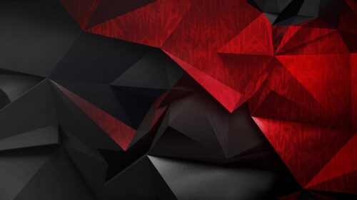 Abstract Geometric Red and Black 3D Texture Desktop Wallpaper