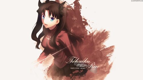 Tohsaka Rin from Fate Stay Night Anime Art Desktop Wallpaper