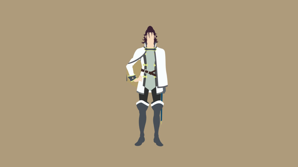 Minimalist Anime Sword Fighter Character Desktop Wallpaper