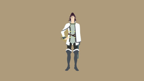 Minimalist Anime Sword Fighter Character Desktop Wallpaper
