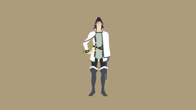 Minimalist Anime Sword Fighter Character Desktop Wallpaper