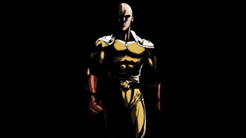 Saitama Dark Silhouette One Punch Man Minimalist Anime Desktop Wallpaper