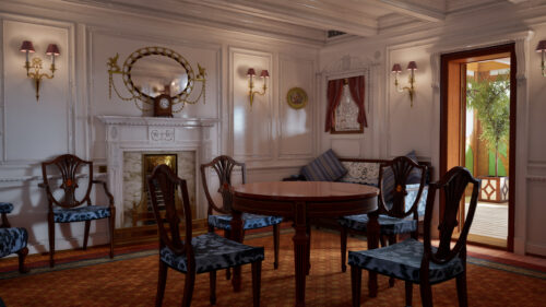 Luxurious Titanic First Class Parlor Suite Interior 4K Desktop Wallpaper