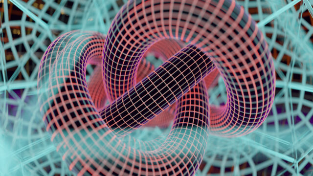 Abstract Neon Torus Geometric 4K Desktop Wallpaper