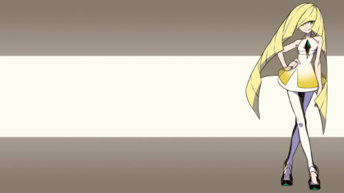 Lusamine from Pokemon Sun and Moon Minimalist Anime Desktop Wallpaper