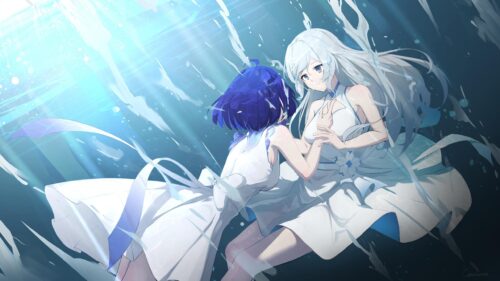 Anime Girls Underwater Artistic Illustration Desktop Wallpaper