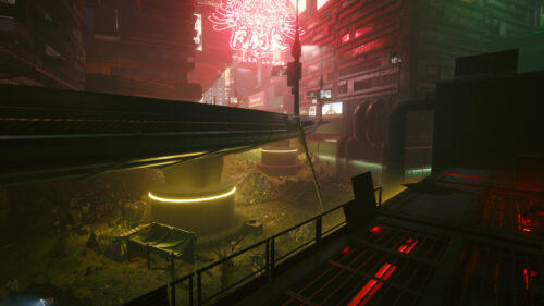 Cyberpunk Cityscape with Neon Tyger Claws Sign 4K Desktop Wallpaper