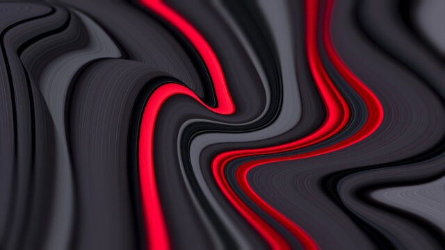 Abstract Red and Dark Grey Fluid Liquid Waves 4K Desktop Wallpaper
