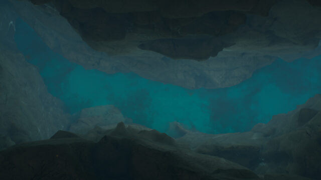 Mysterious Underwater Canyon Blue Depths High Resolution PC Wallpaper