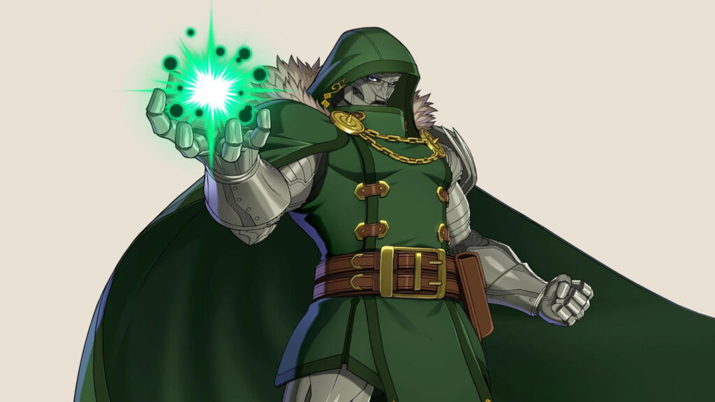 Doctor Doom Marvel Supervillain Green Magic Energy Desktop Wallpaper