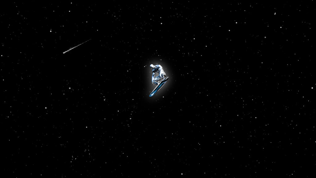 Silver Surfer Cosmic Flight in Deep Space High Resolution PC Wallpaper
