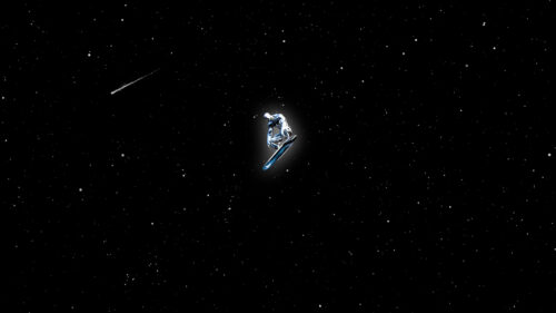 Silver Surfer Cosmic Flight in Deep Space High Resolution PC Wallpaper
