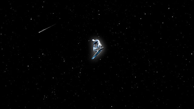 Silver Surfer Cosmic Flight in Deep Space High Resolution PC Wallpaper