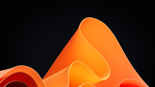 Minimalist Orange Abstract Flowing Curves 4K Desktop Wallpaper