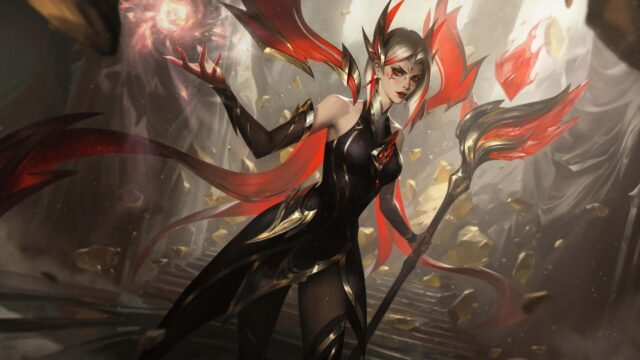Fantasy Sorceress with Fire Magic 4K PC Wallpaper
