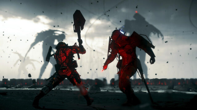 Futuristic Cybernetic Soldiers in Battle 4K Desktop Wallpaper