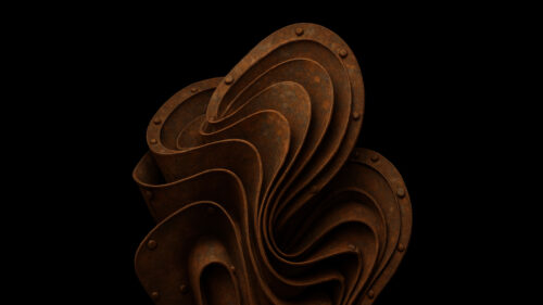 Abstract Rusty Metal Curves Industrial Design 4K Desktop Wallpaper
