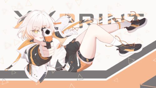 Anime Girl Aiming Handgun Cyberpunk Style 4K Desktop Wallpaper