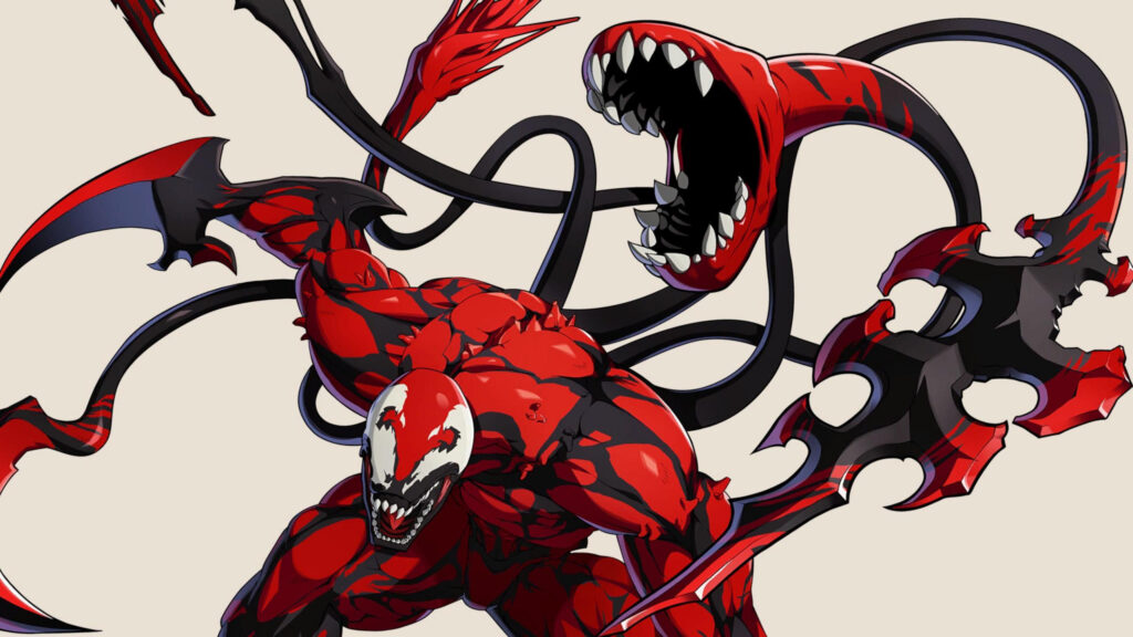 Fierce Carnage Symbiote Red and Black Combat 4K Desktop Wallpaper