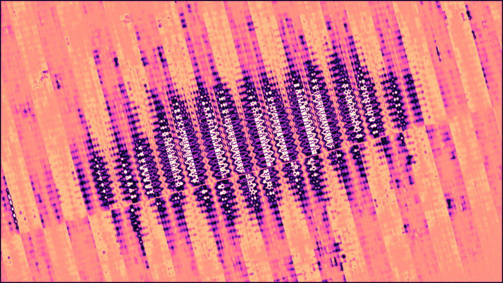 Abstract Digital Wave Pattern in Vibrant Pink and Purple Gradient 4K Wallpaper
