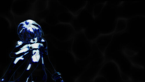 Neon Rei Ayanami Dark Cyberpunk Anime Aesthetic Desktop Wallpaper