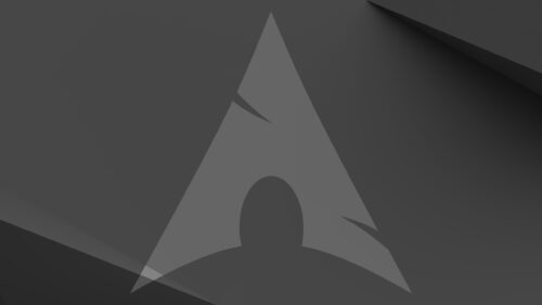 Minimalist Dark Grey Arch Linux Logo Aesthetic Desktop Wallpaper