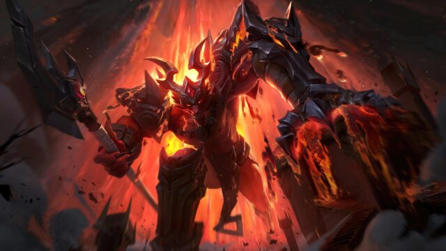 Darius God-King Fiery Warrior Fantasy Battle Desktop Wallpaper