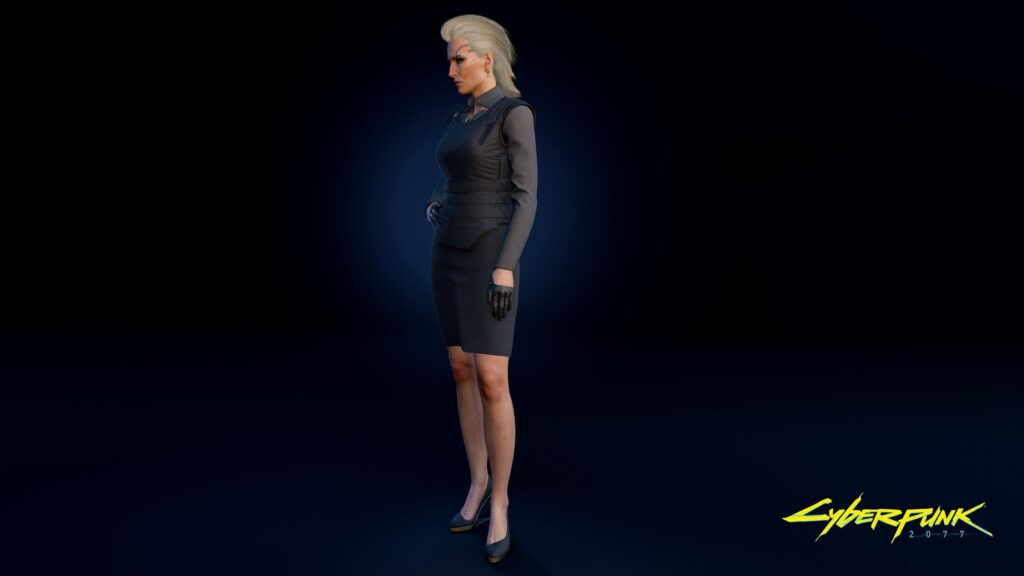 Meredith Stout Corporate Cyberpunk 2077 Character Desktop Wallpaper