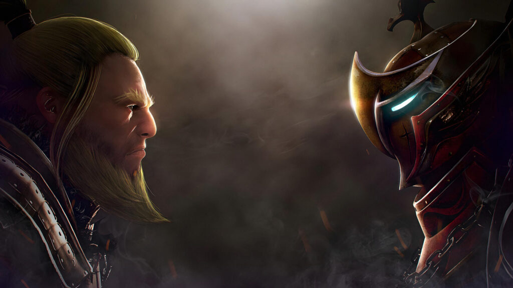 Viking Warrior Versus Armored Knight Cinematic 4K Wallpaper