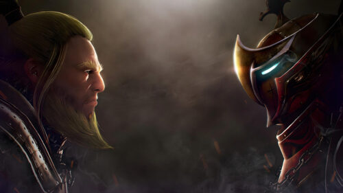 Viking Warrior Versus Armored Knight Cinematic 4K Wallpaper