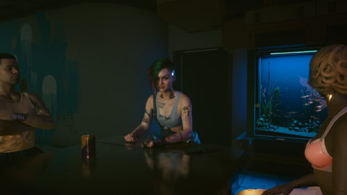 Cyberpunk 2077 Judy Alvarez Interaction Scene High Quality Desktop Wallpaper